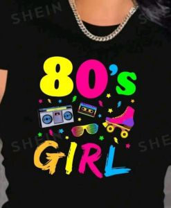 Adult Female Costumes to Hire - 80's Girl - Tshirt